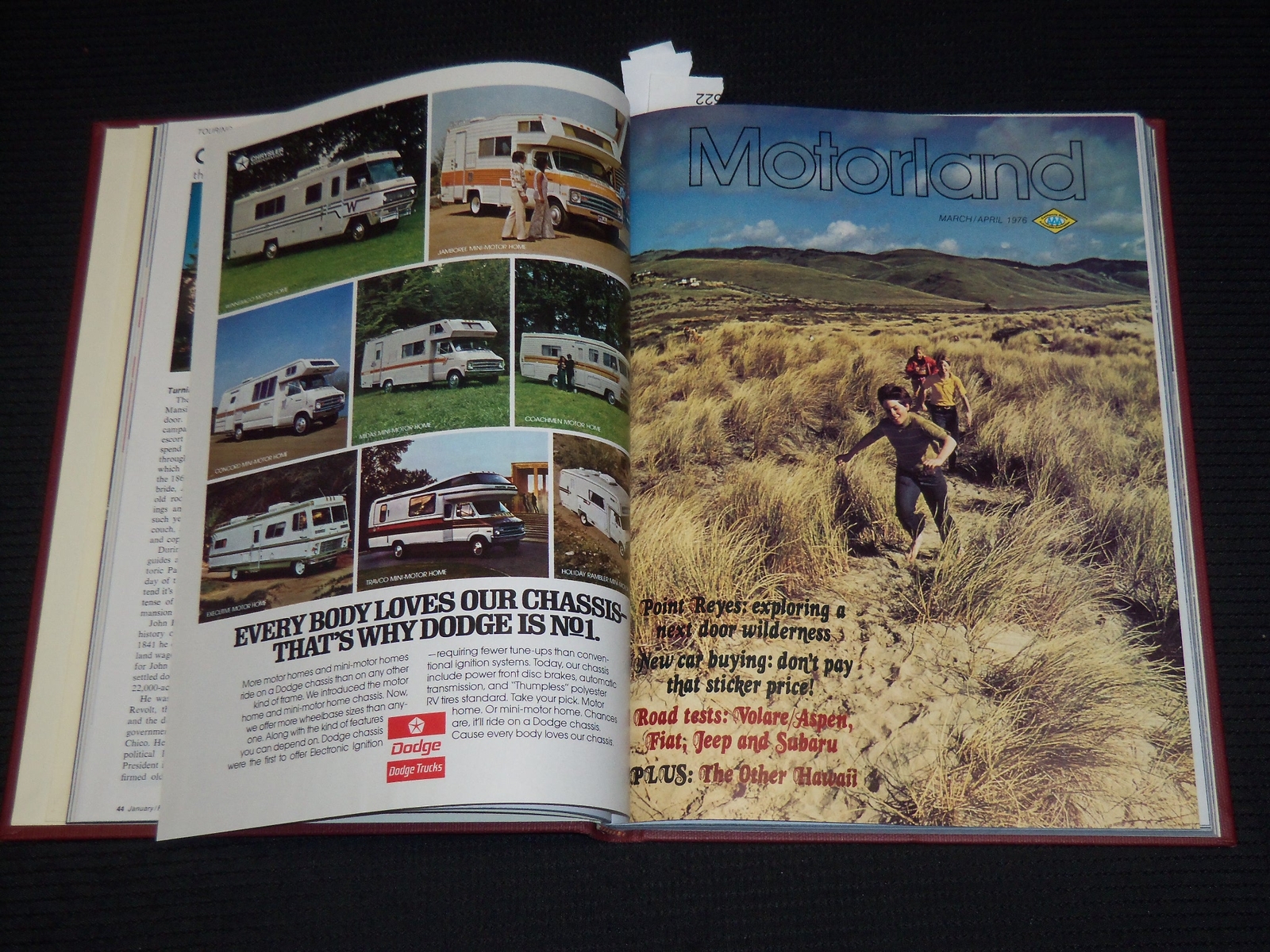 1976 JANUARY-DECEMBER THE MOTOR LAND MAGAZINE BOUND VOLUME – 6 ISSUES – KD 704Y