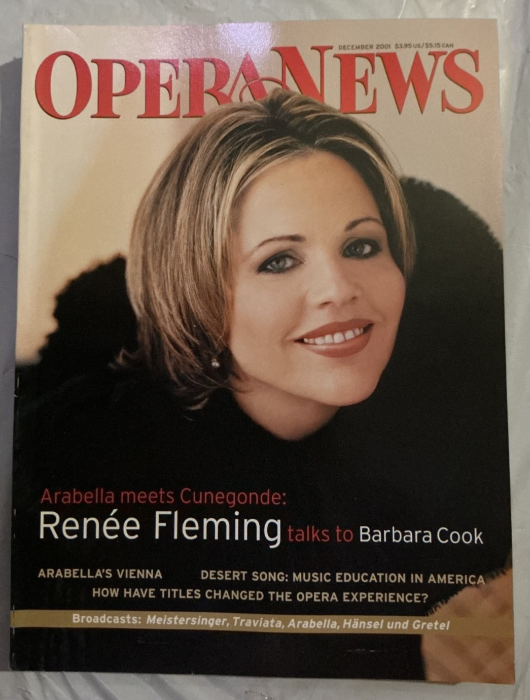OPERA NEWS Magazine- DECEMBER, 2001 ( ARABELLA MEETS CUNEGONDE,,RENEE FLEMING )