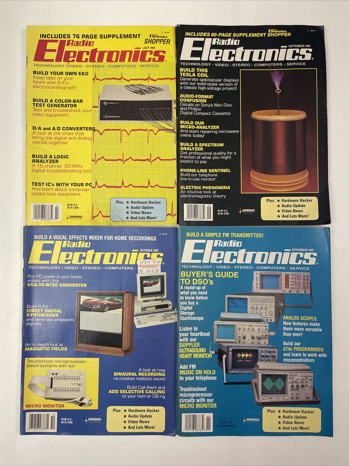 Radio Electronics Magazine x 4 – 1991 Vintage Bundle – Tech Audio Hardware