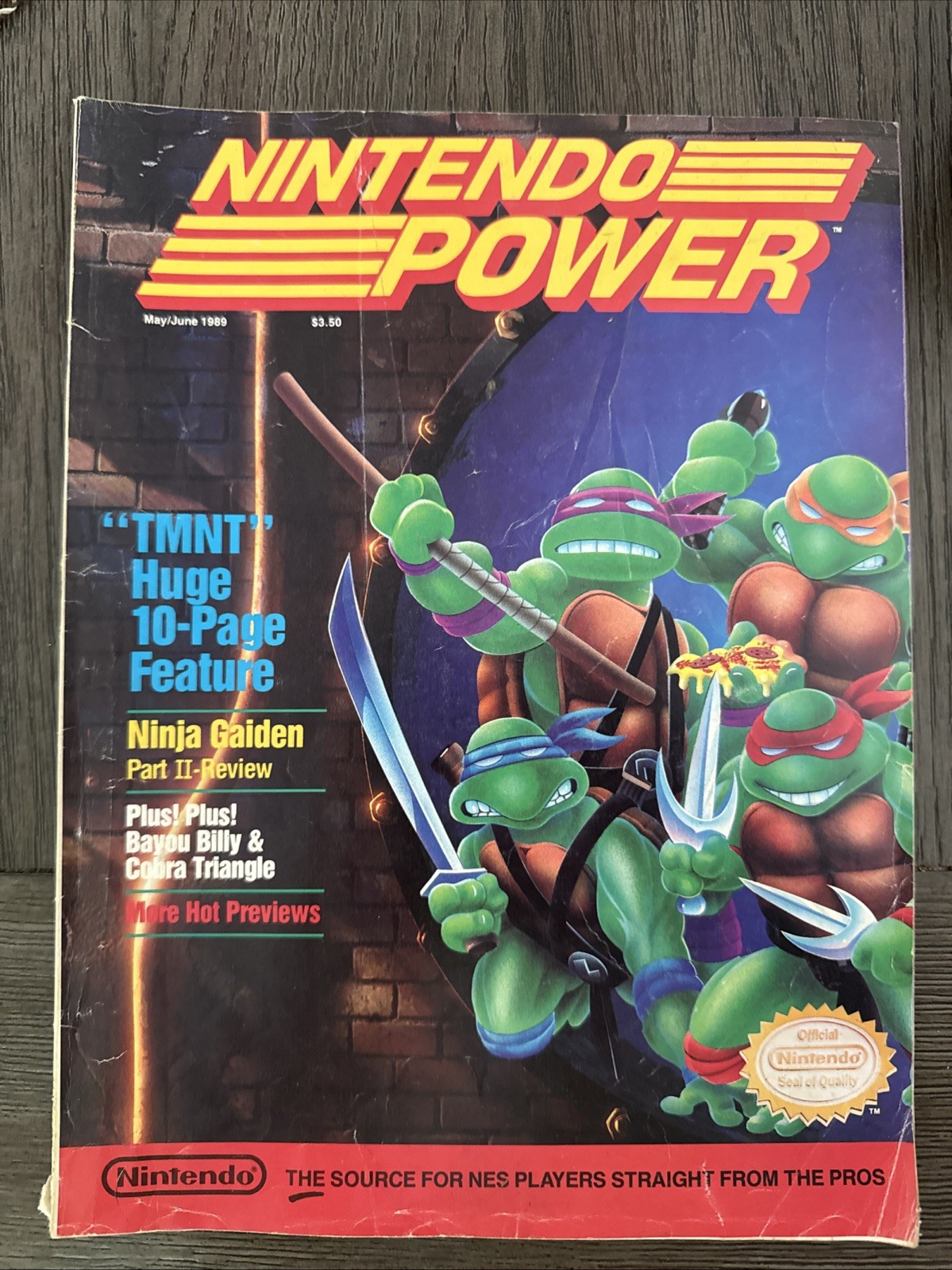 Nintendo Power Magazine Volume 6 May/June 1989 TMNT Ninja Gaiden with Poster