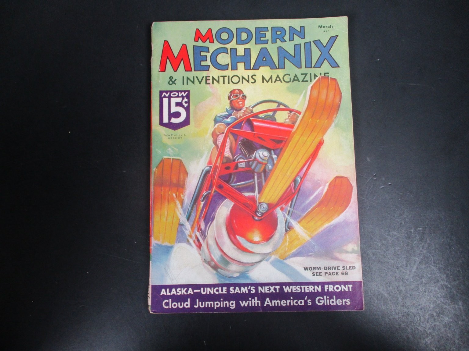 Vintage Pulp March 1936 Modern Mechanix & Inventions Magazine Cloud Jumping