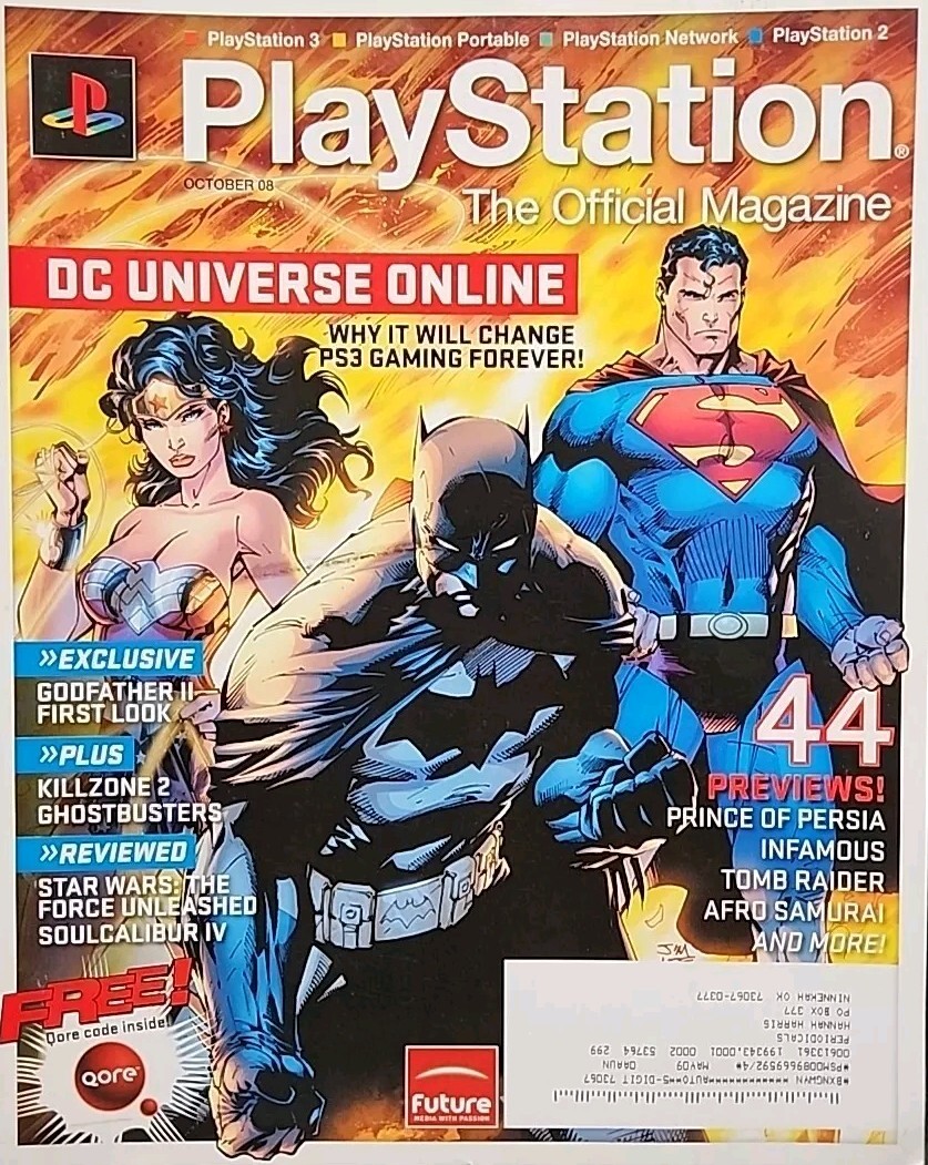 Playstation The Official PS3 PS2 Magazine October 2008 DC Universe Online