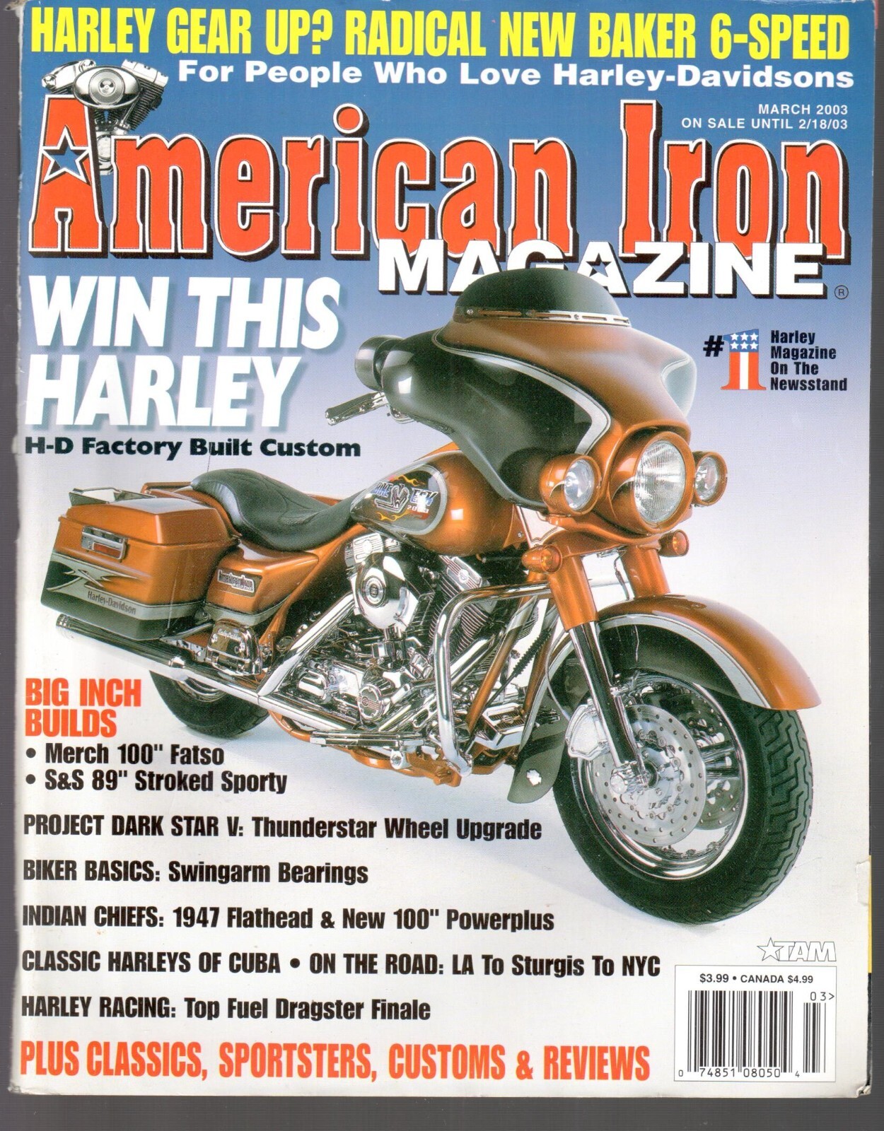 American Iron March 2003 Motorcycle Magazine Harley-Davidsons Best Deal L@@K !