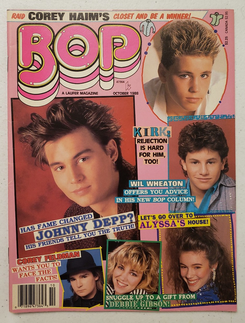Bop Magazine October 1988 Kirk Cameron~A-ha~River Phoenix~Johnny Depp~80s