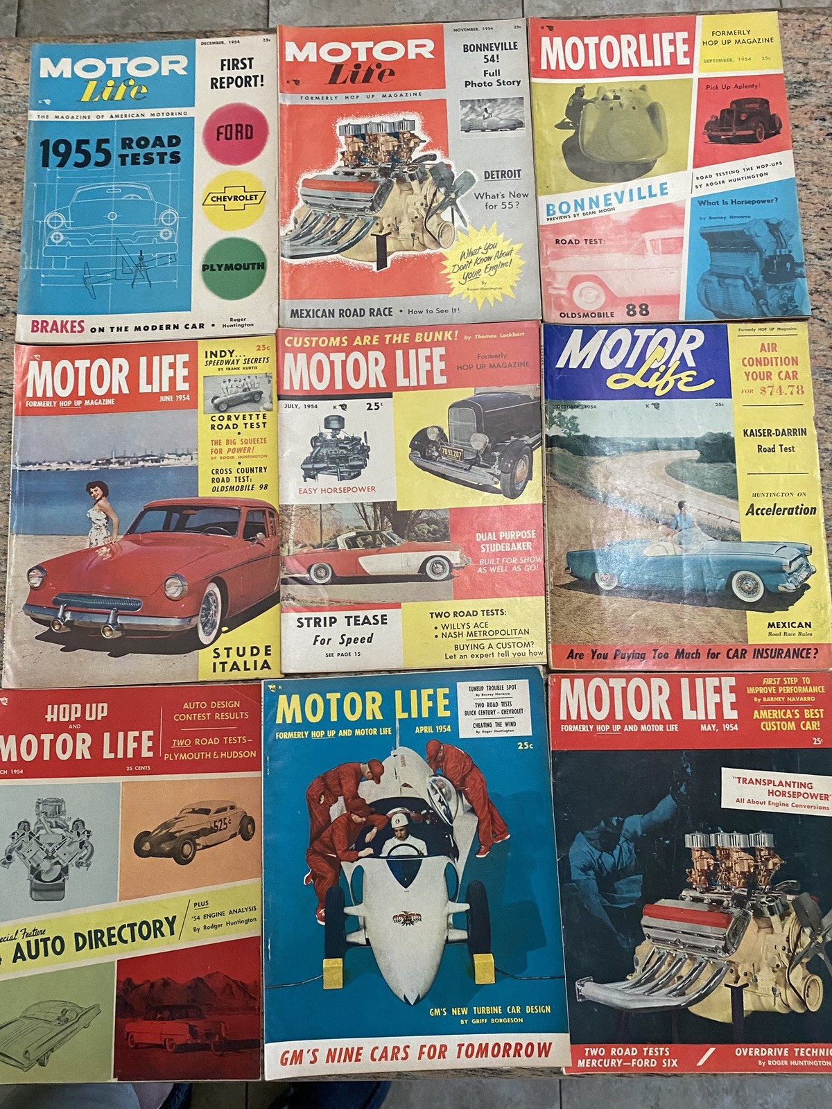 Vintage Car Magazines: Motor Life Automotive – 1954 – 9 issues HTF