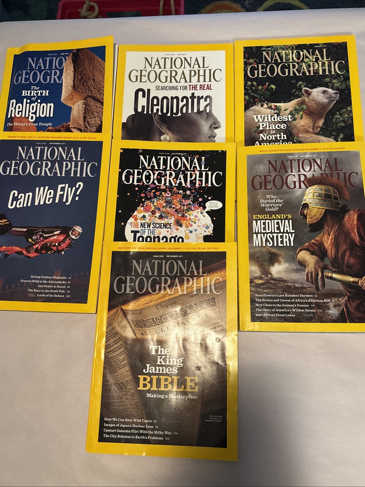 7 National Geographic Magazines 2011 – Jun Jul Aug Sep Oct Nov Dec