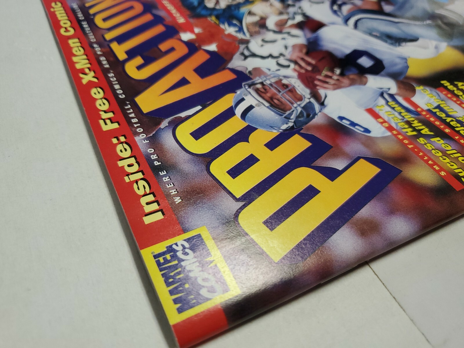 Pro Action Kickoff Issue # 1 (Marvel/NFL 1994) X-Men Comic Fleer Card Sheet 28d1