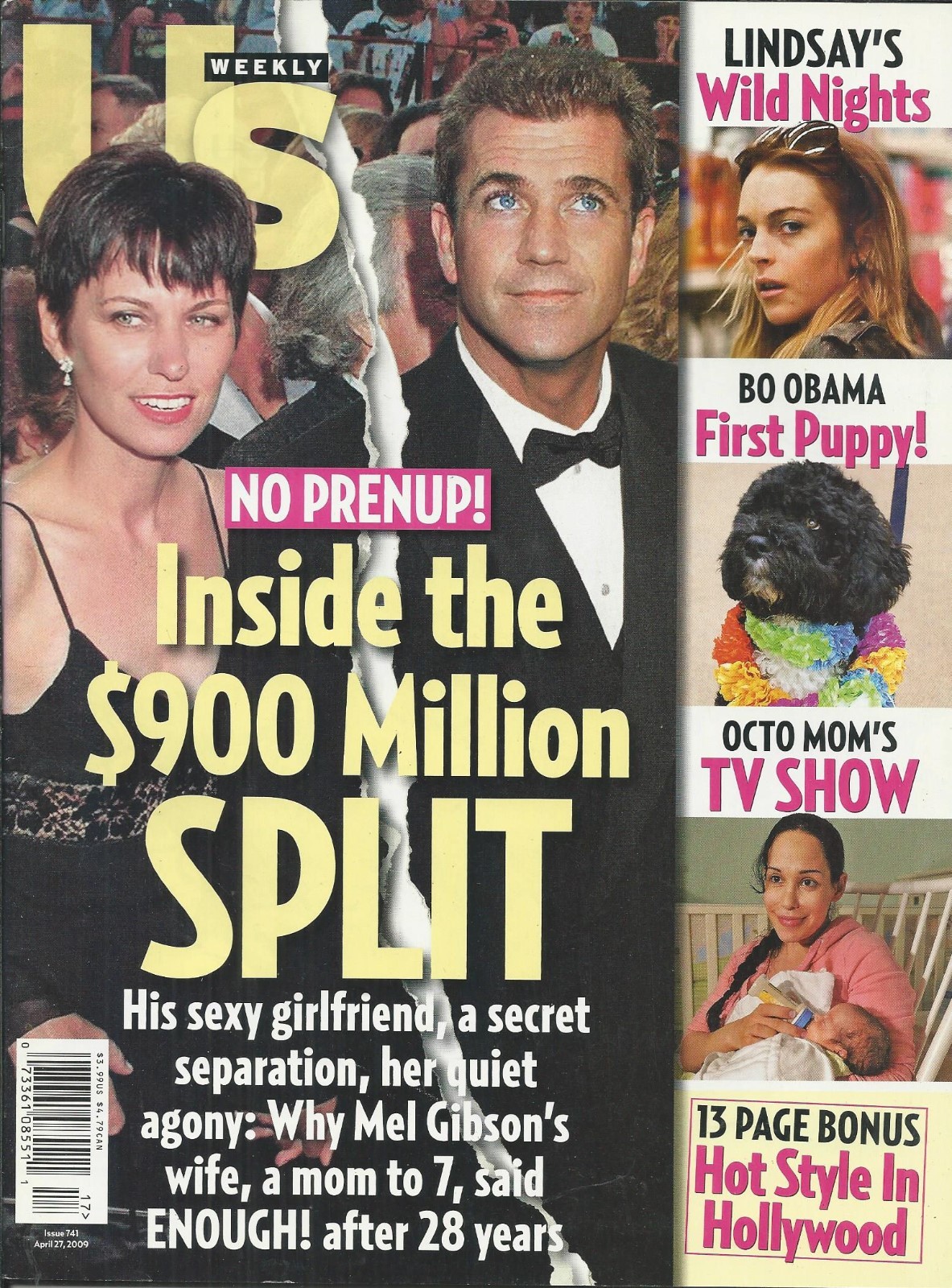 Mel Gibson Us Weekly Magazine Lindsay Lohan Bo Obama Octomom Hollywood Style