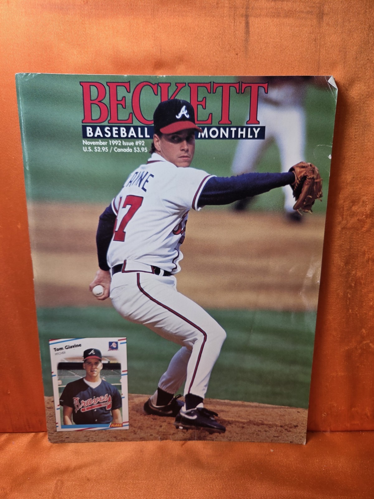 BECKETT BASEBALL MONTHLY Magazine November 1992 #92 Glavine Mussina Braves VF