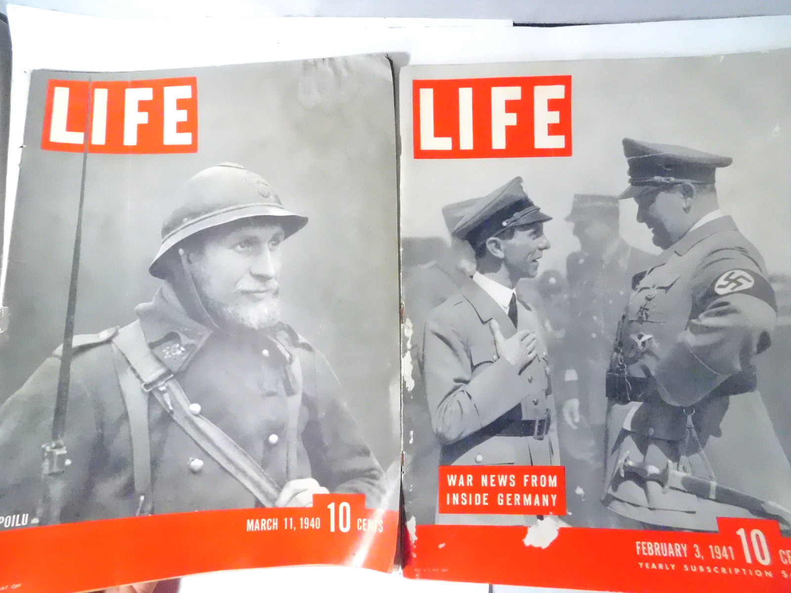 2 LIFE Magazines- WWII-French Soldier & German Military-3-11-1940 & 2-3-1941