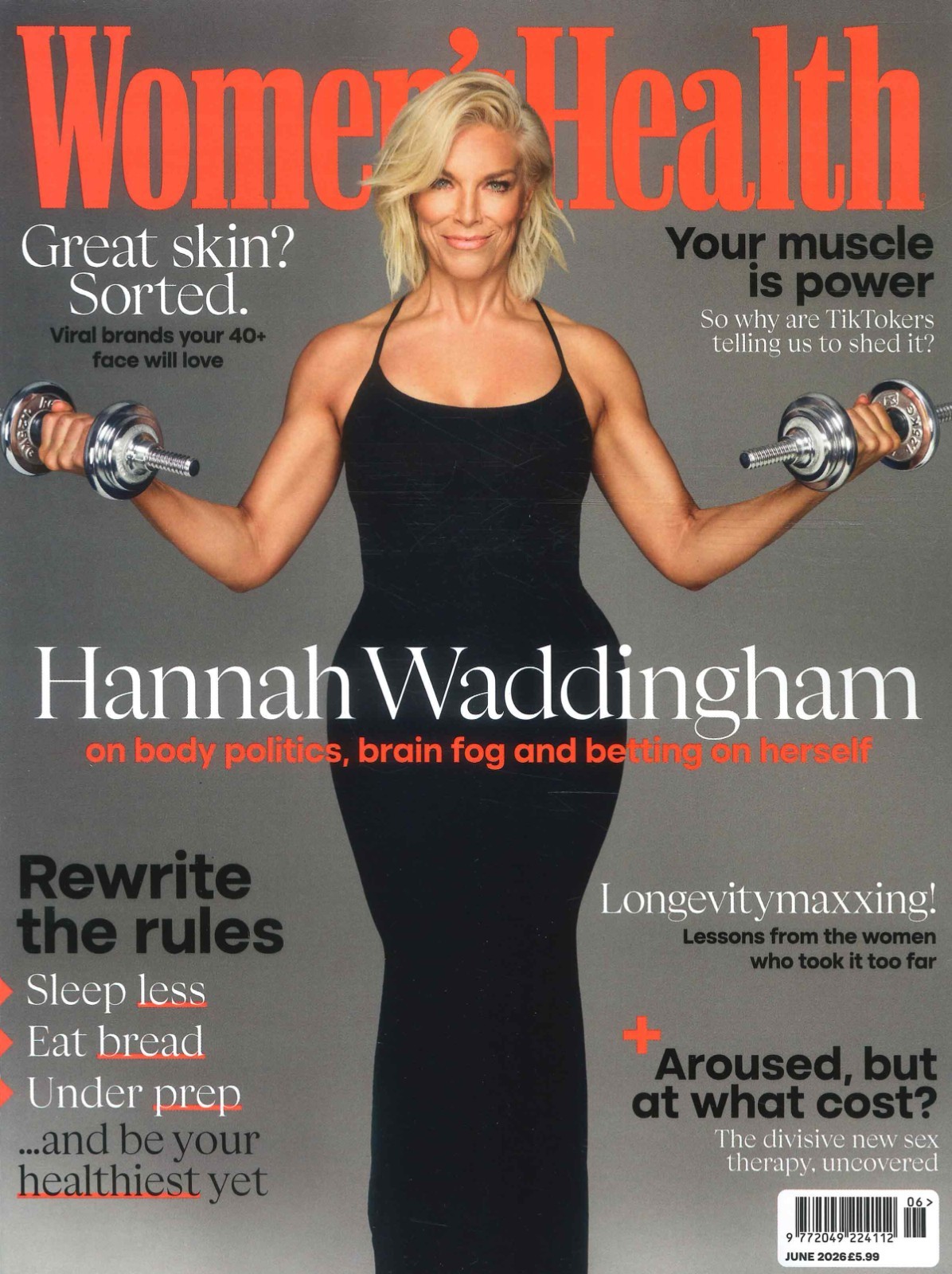 UK Women’s Health Magazine: Hannah Waddingham, Joanna Lumley, Fitness, June 2026
