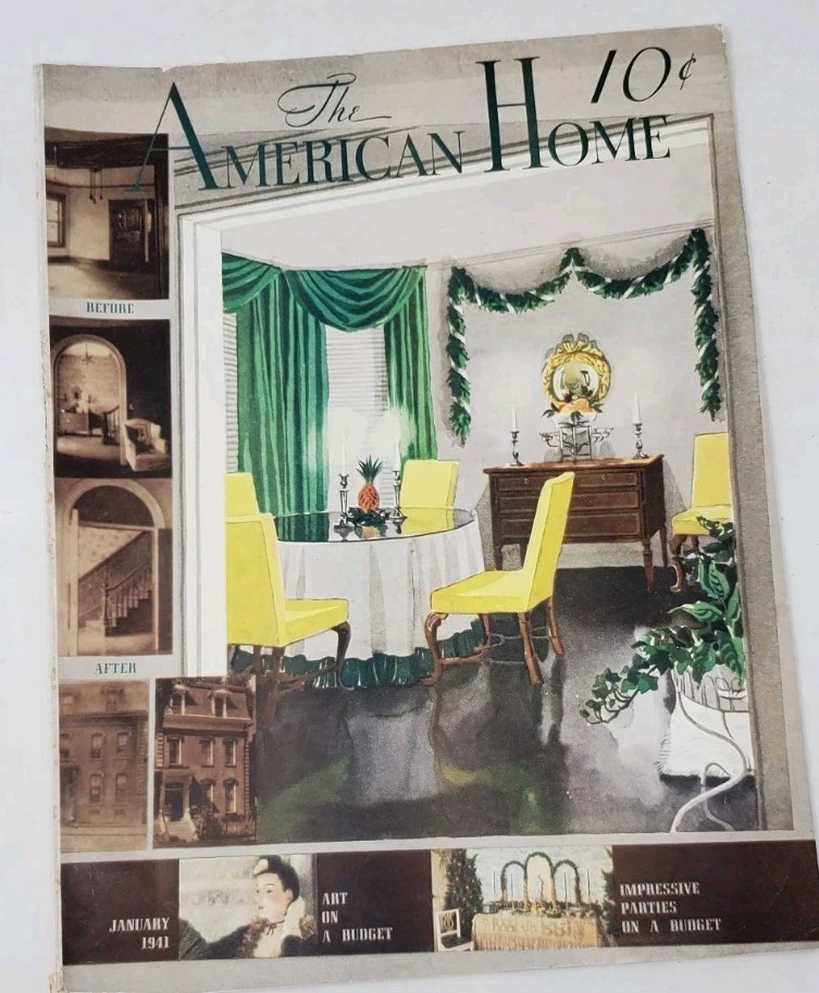 Vintage American Home Magazine Jan 1941 Art & Parties On A Budget