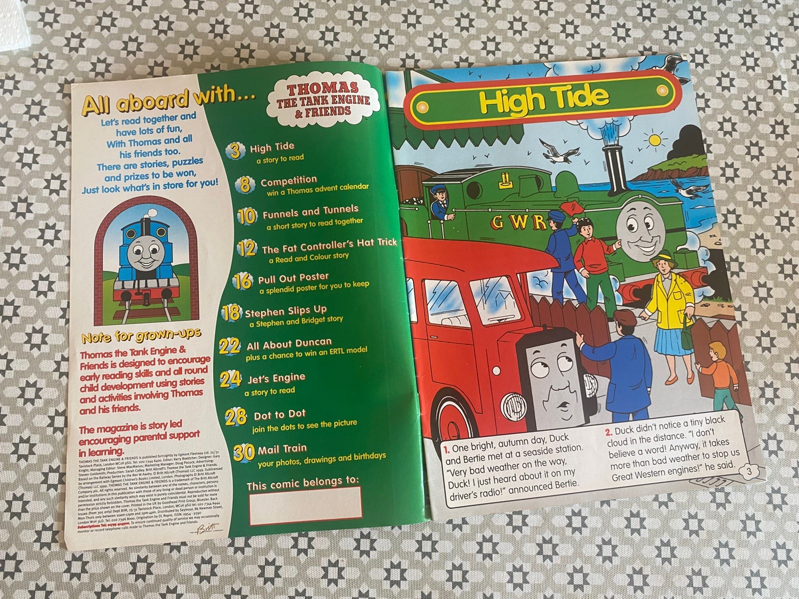 Vintage Thomas The Tank Engine & Friends Magazine Comic No 316 1999