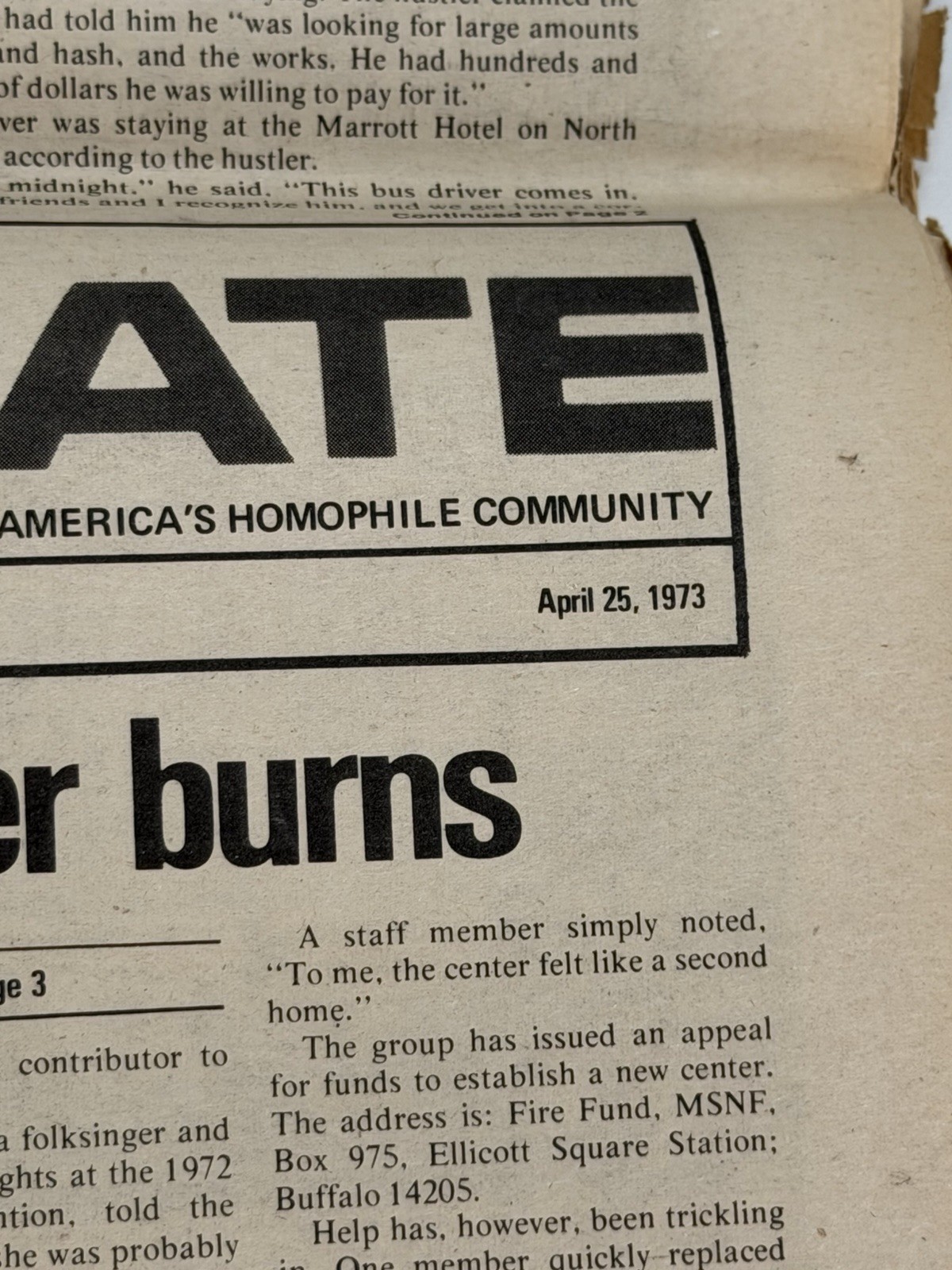 Vintage ADVOCATE Newspaper Magazine #110 April 1973 Gay LGBTQ+ Articles Ads