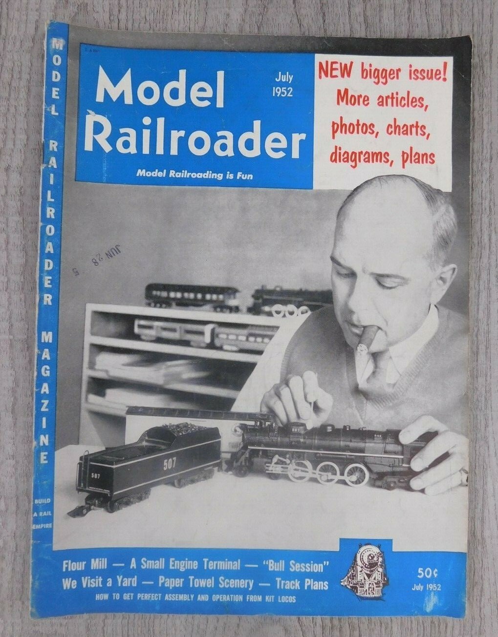 Model Railroader JUL 1952 Vol. 19 No. 7 Trains Hobbies Mancave Vintage Magazine