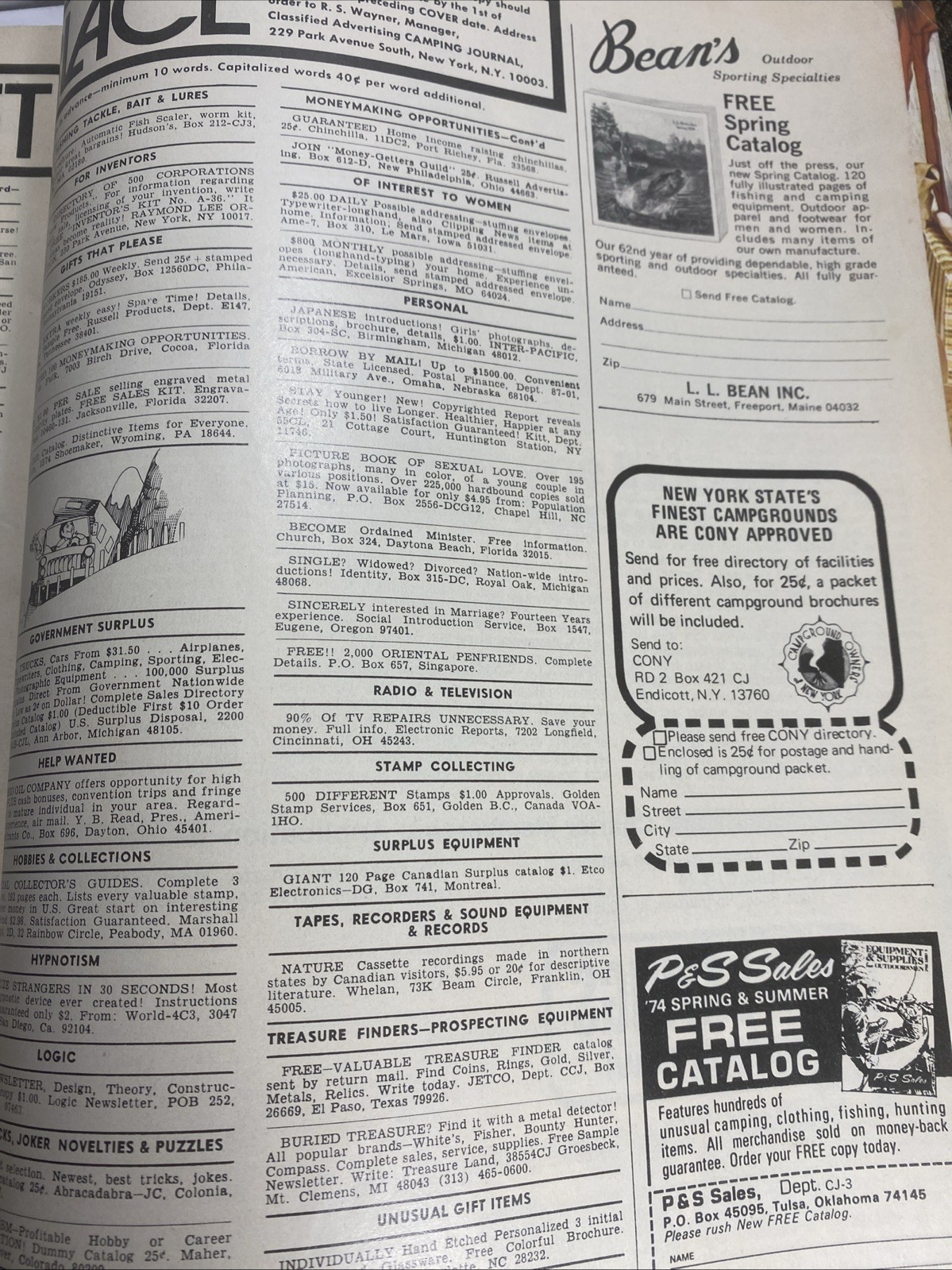 Camping Journal March 1974 Buyer’s Guide Outdoor Recreation Magazine