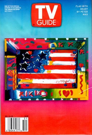 TV GUIDE 2001- CELEBRATE THE AMERICAN SPIRIT – FLAG WITH HEART – PETER MAX COVER