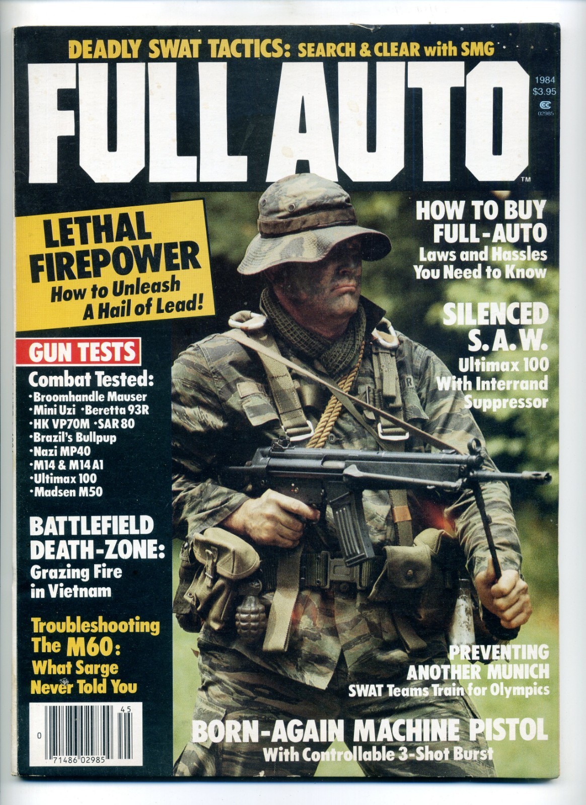 Full Auto Magazine 1984 Premier Issue Volume 1 Number 1 Guns Firearms Vietnam