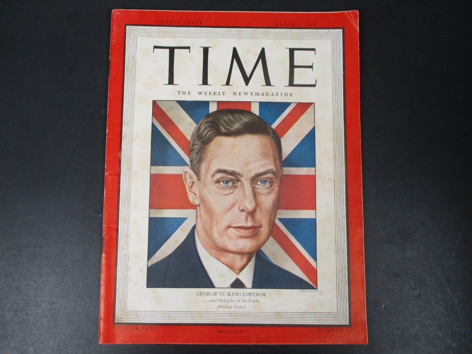Time Magazine March 6 1944 Vol 43 #10 King-Emperor George VI of United Kingdom