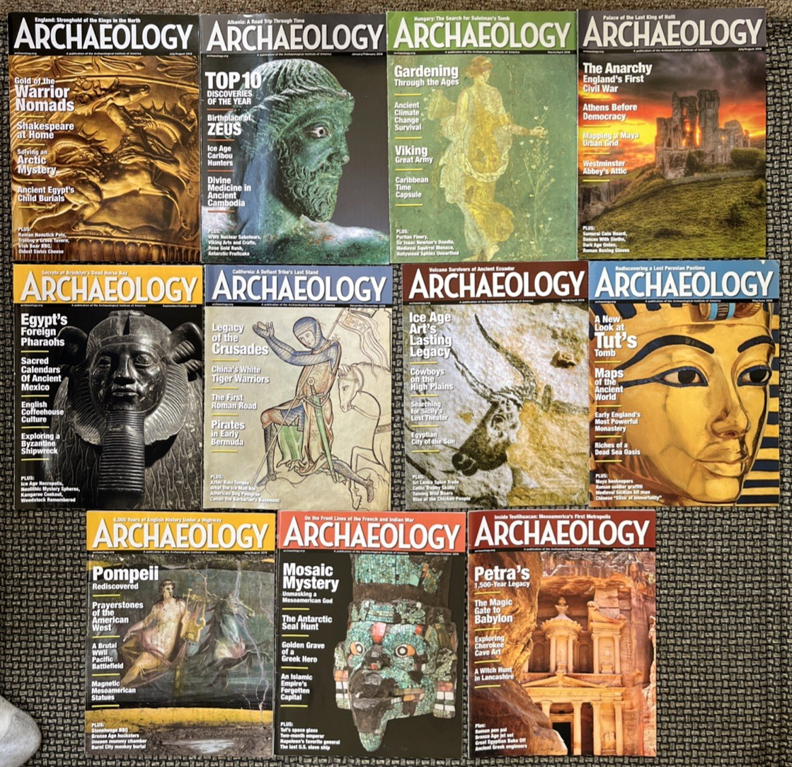 11 Misc Issues Archeology Magazine Lot (2016, 2018, 2019)