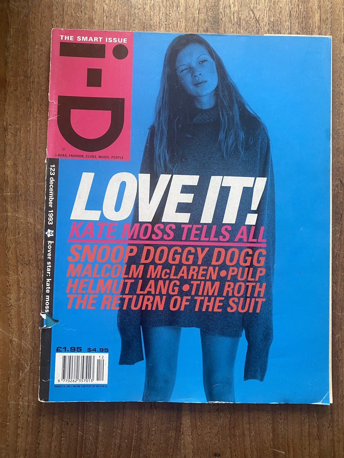 i-D MAGAZINE KATE MOSS – THE SMART ISSUE – DECEMBER 1993