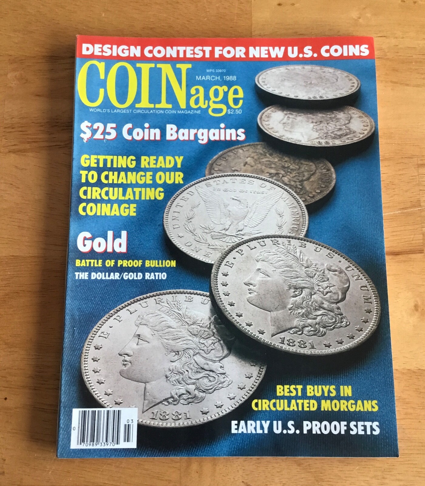 COINage Magazine March 1988 Design Contest New US Coins Cover No Label Newsstand