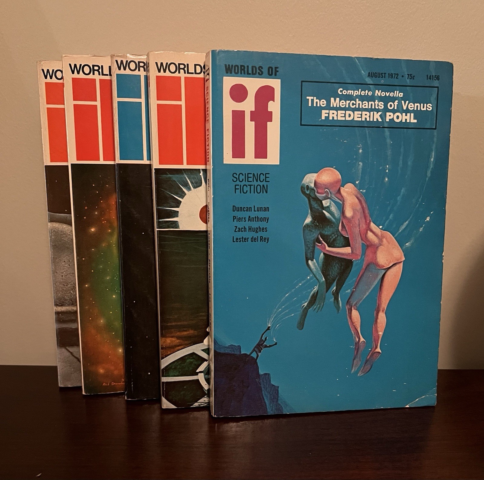 Lot Of 5 – WORLDS OF IF SCIENCE FICTION 1972-1974 Pohl Busby Sargent del Rey +++