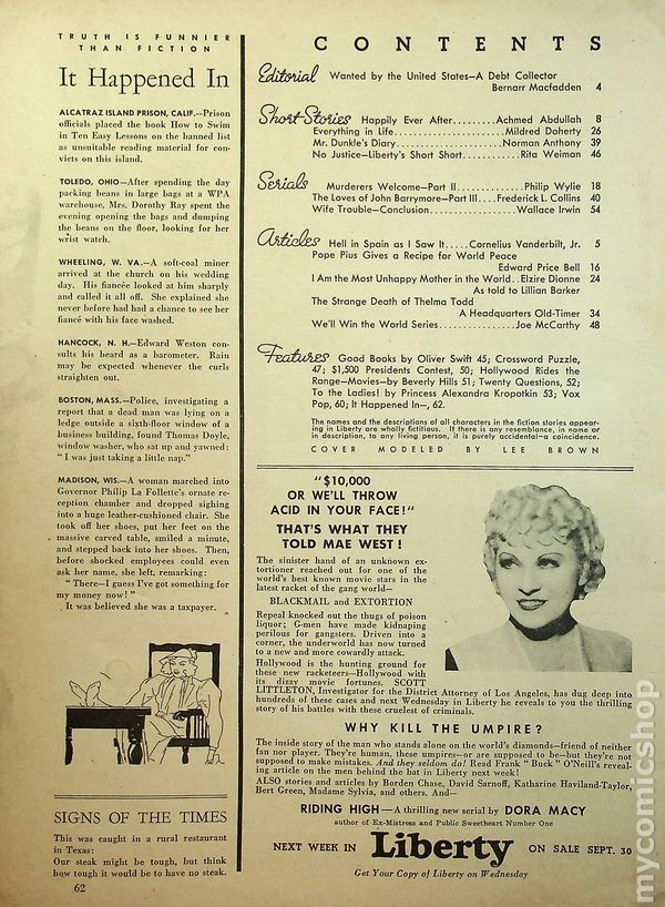Liberty Magazine Vol. 13 #40 FN 1936