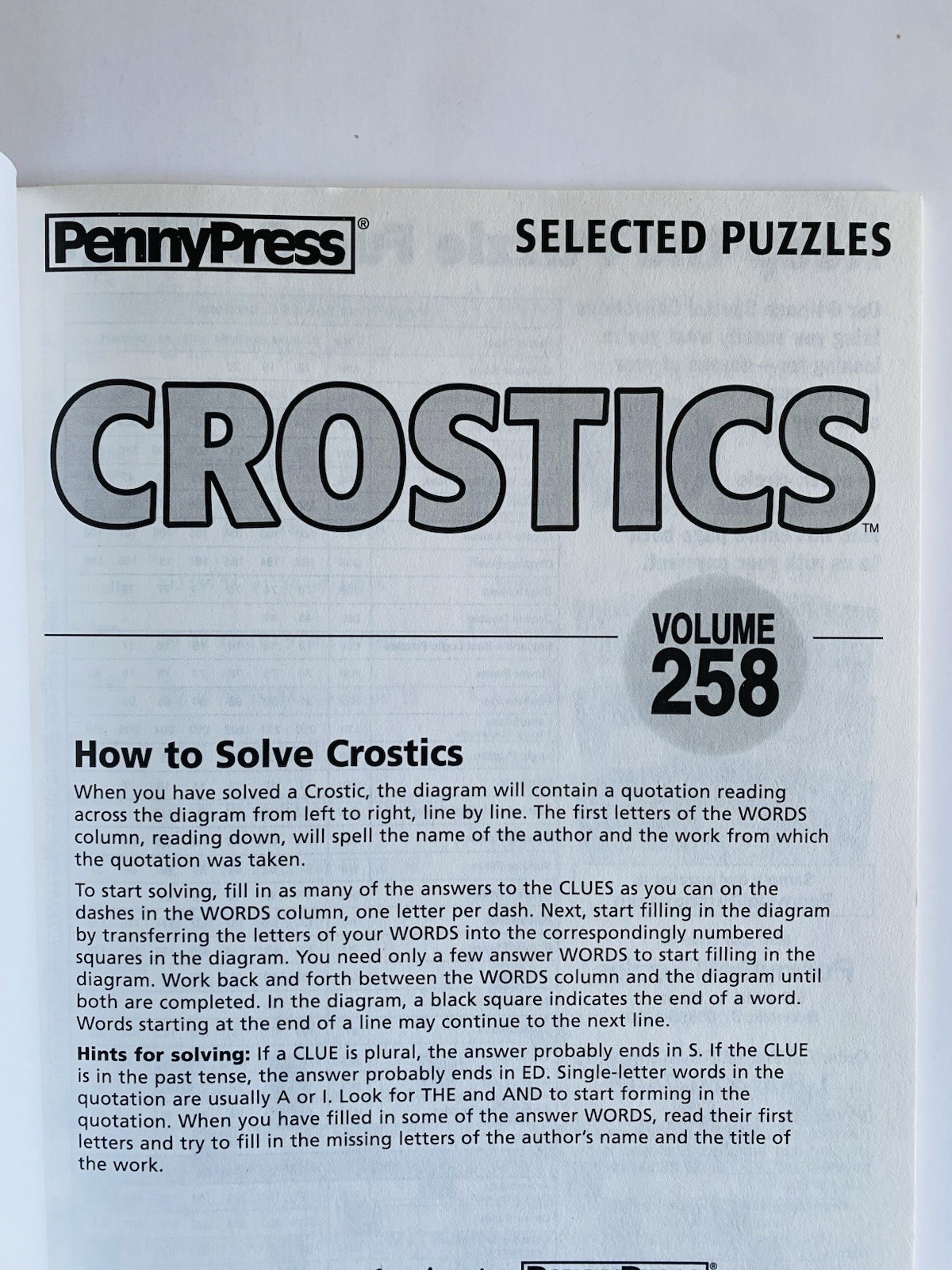 Lot of 2 CROSTICS Penny Press DELL Selected Puzzle Variety quotation letter code