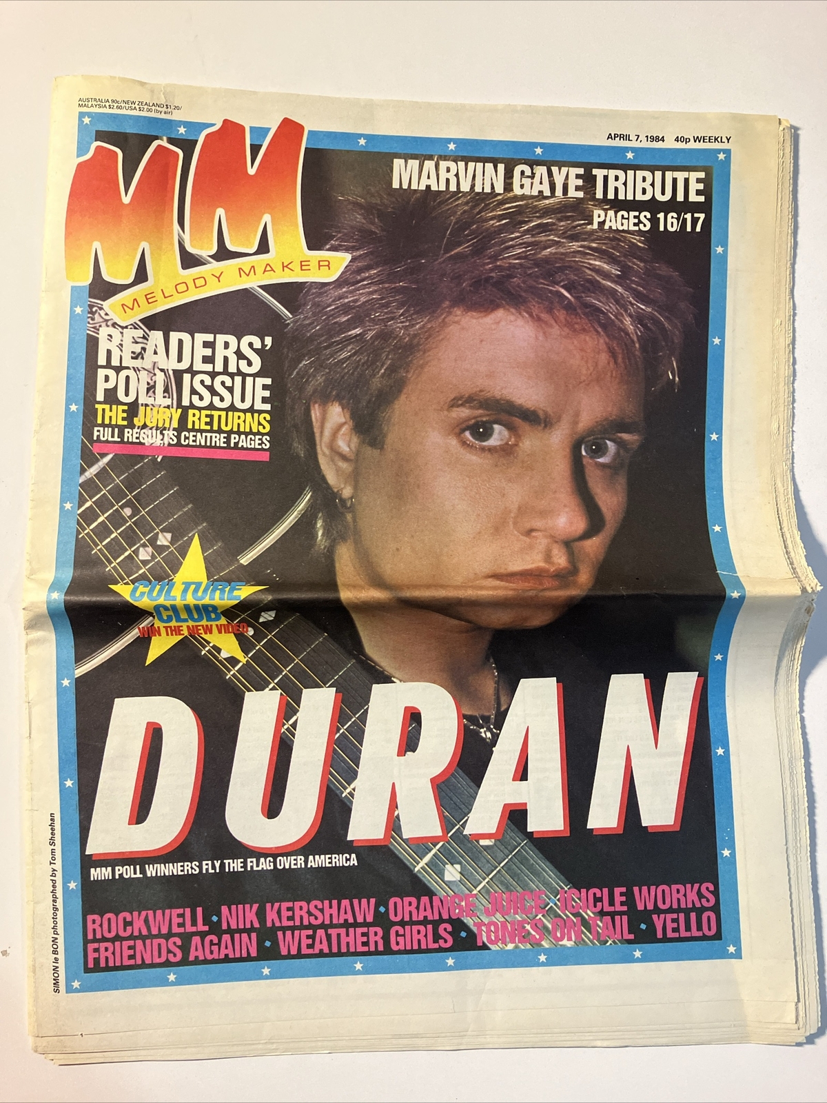 Melody Maker April 7, 1984 Duran Duran Marvin Gaye Tribute Weather Girls