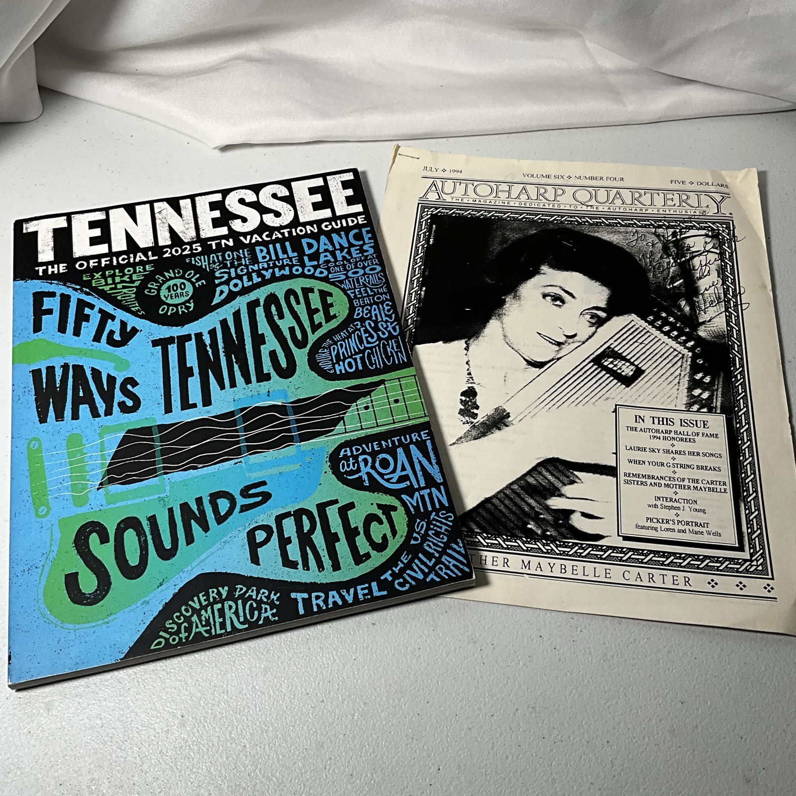 Tennessee Official 2025 Vacation Guide & Autoharp Quarterly July 1994 Magazine