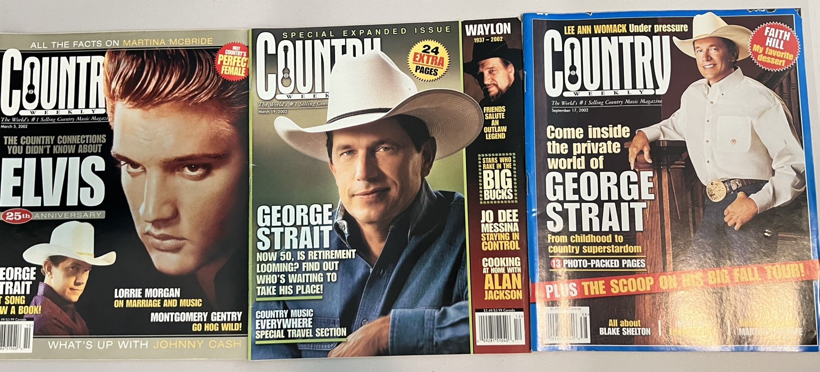 3 Country Weekly Magazines from 2002 – George Strait Cover