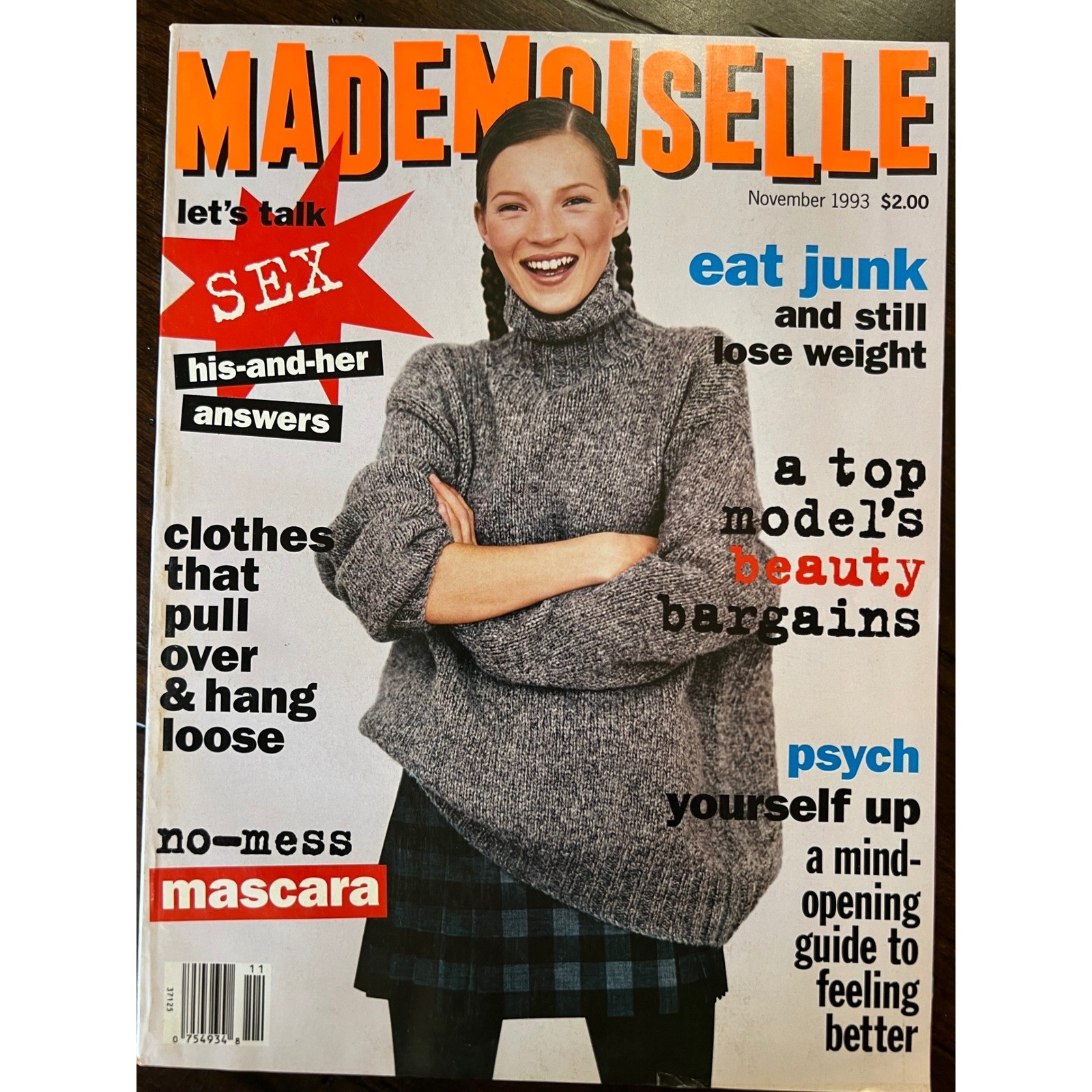 1993 MADEMOISELLE Magazine November Kate Moss Nicole Kidman Nirvana 90s Fashion