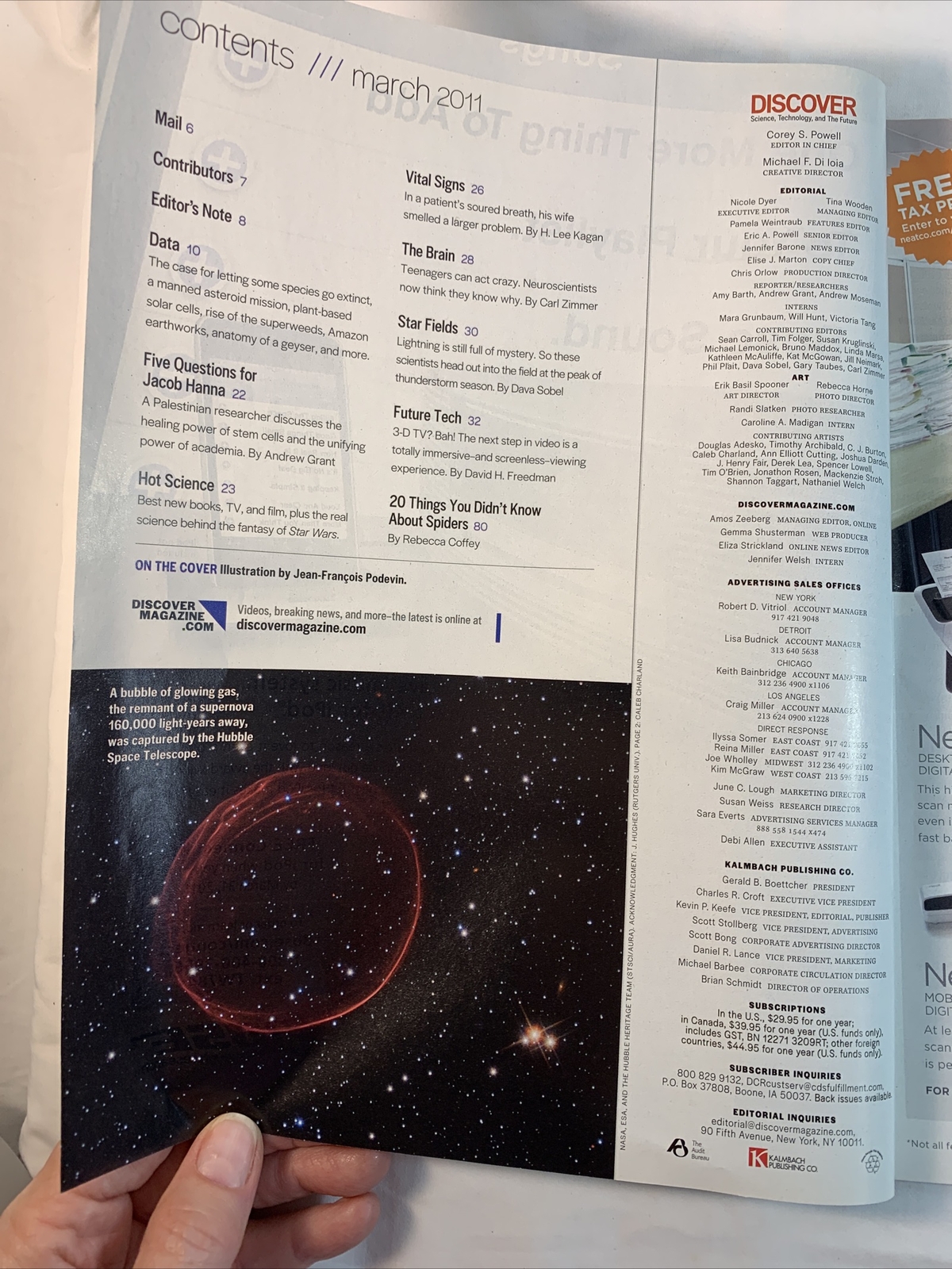 Discover Magazine ~March 2011 Unlocked Mind/Lightning Chasers/After Internet