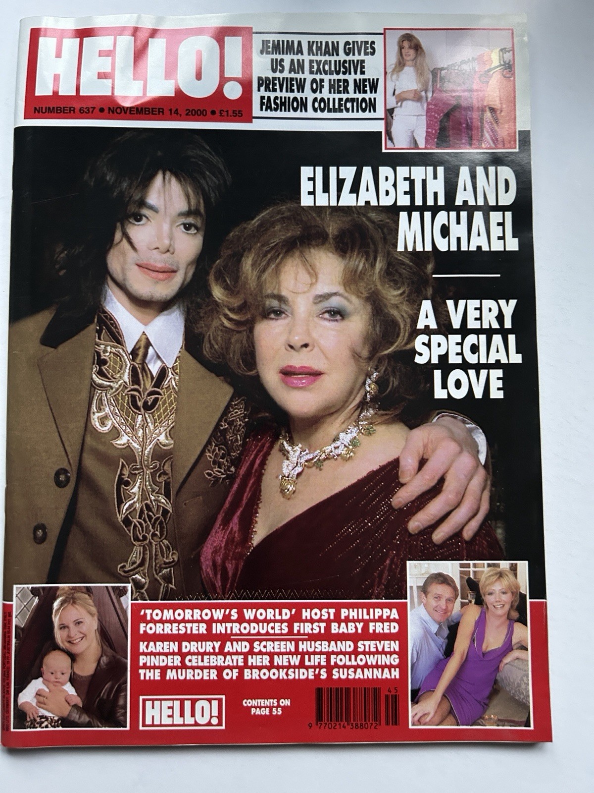 ELIZABETH TAYLOR AND MICHAEL JACKSON HELLO! MAGAZINE – NOVEMBER 2000 – ISSUE 637