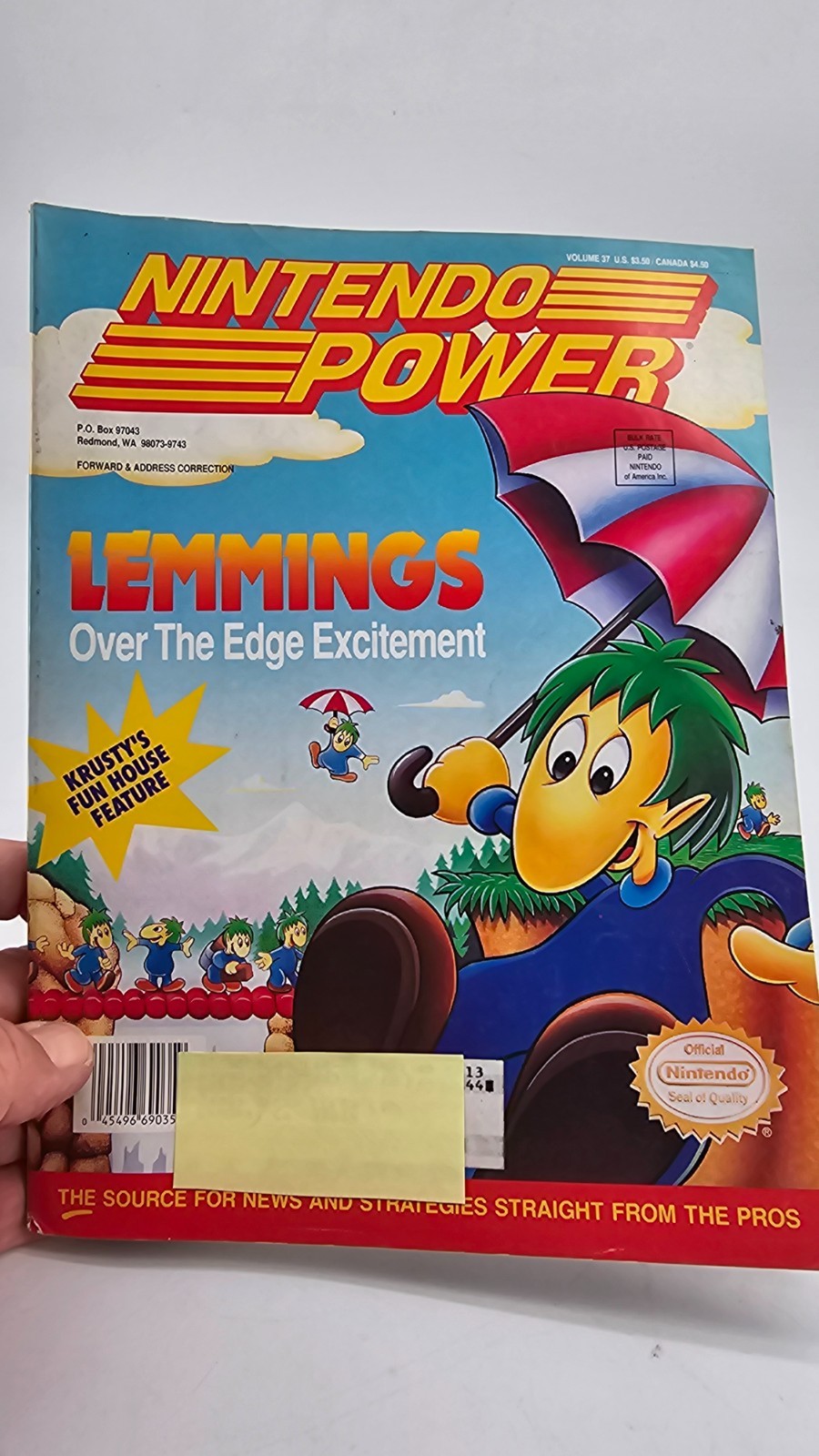 NINTENDO POWER Magazine June 1992 Volume 37 – LEMMINGS & ULTRA BOTS Poster