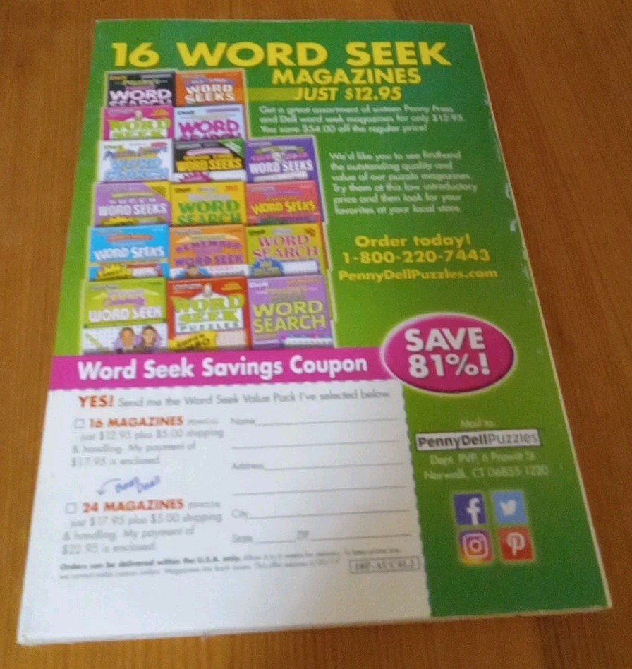Penny Press All Star Word Seeks JUMBO over 3500 Words (2018 PB) FREE US SHIP