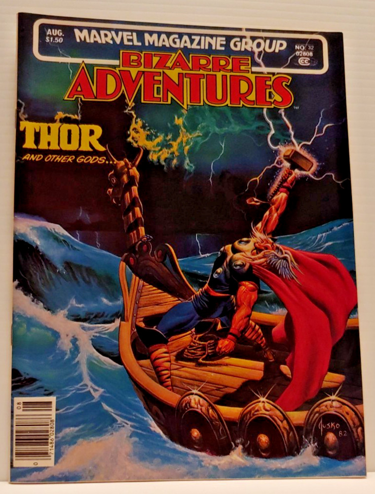 1982 BIZARRE ADVENTURES #32 MARVEL MAGAZINE GROUP FEATURING THOR & JUSKO COVER