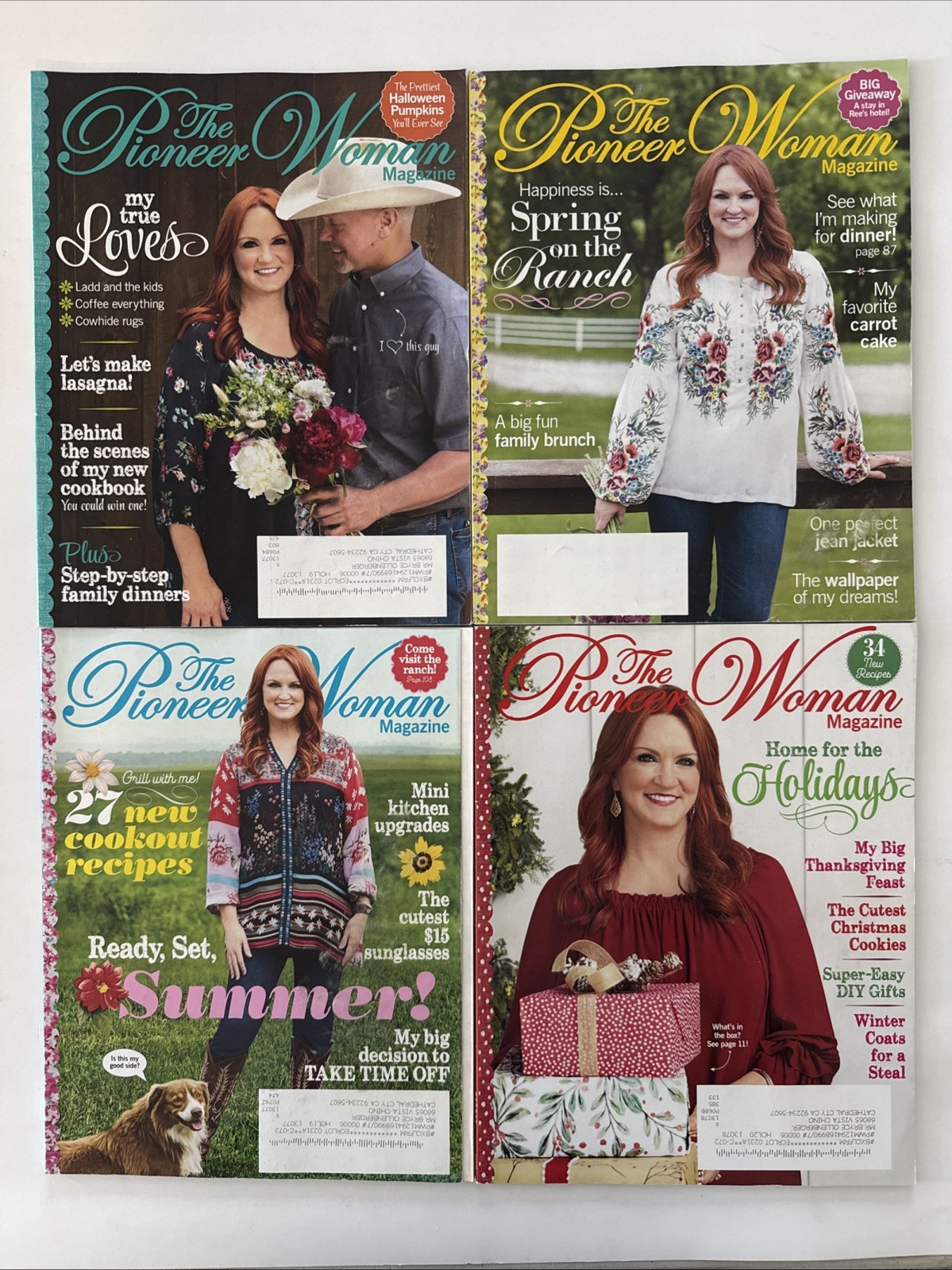 Lot of 4 – Pioneer Woman Magazines Spring Winter Summer Fall 2019
