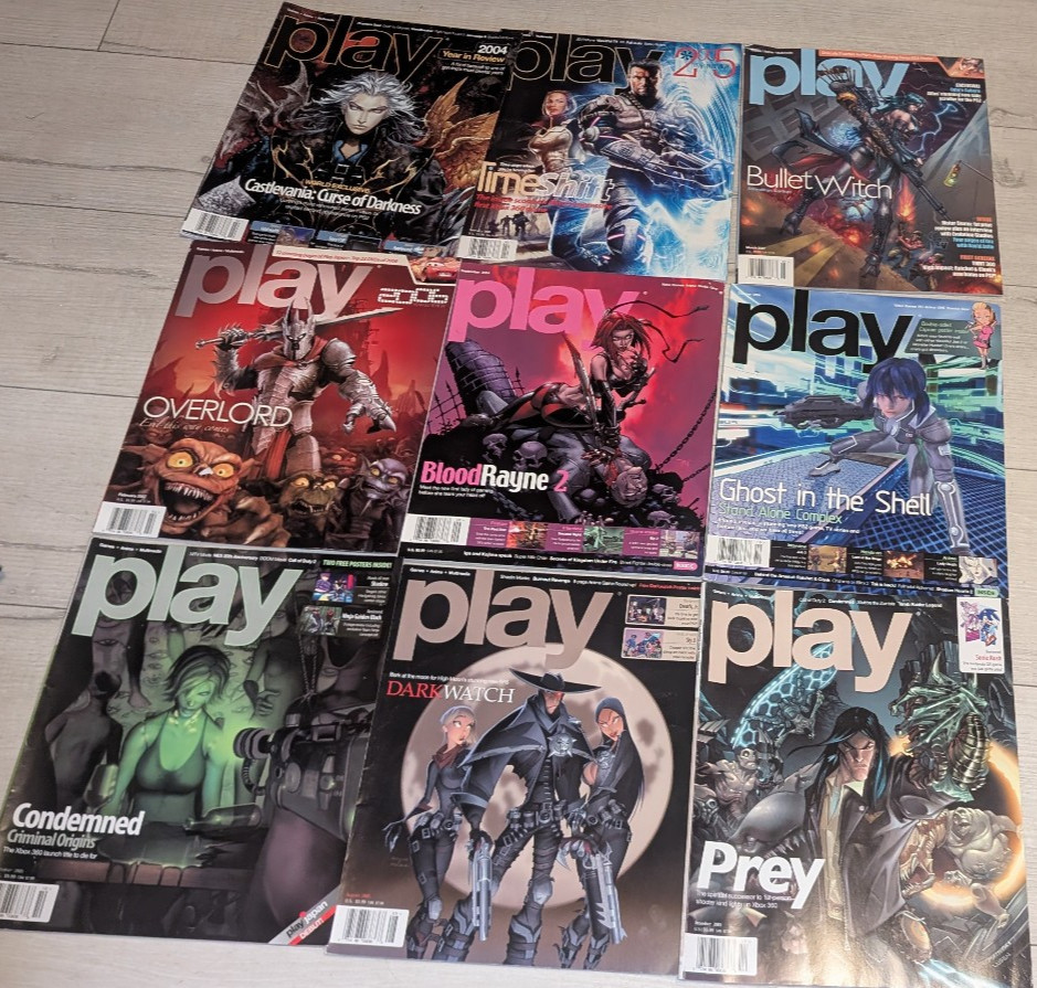 VTG Play Magazine Video Games PC Anime Comics Gear Lot of 9 – 2004 2005 2007