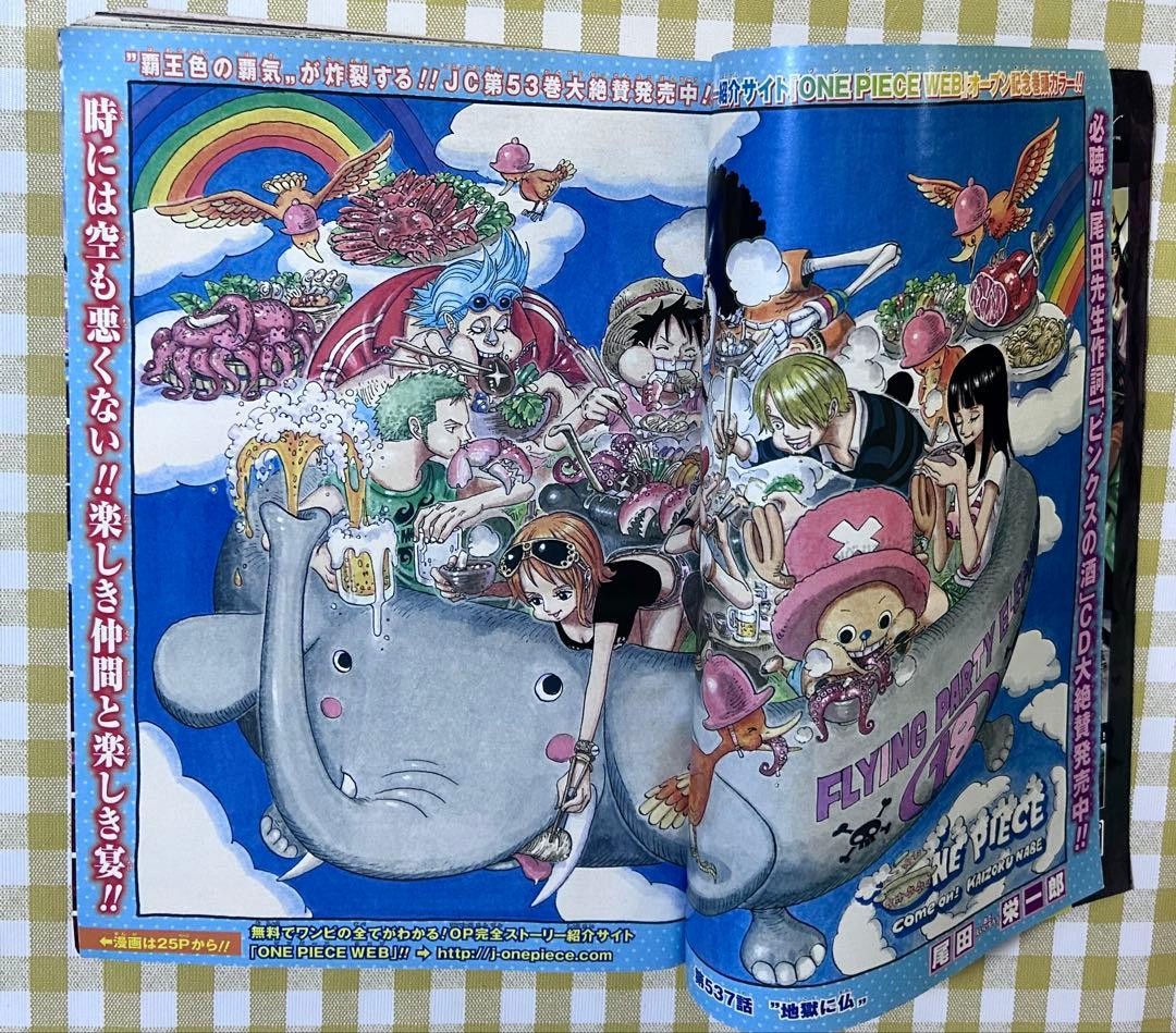 Weekly Shonen Jump 2009 No.18 ONE PIECE Cover Color Bonus Sheet Sticker Japanese