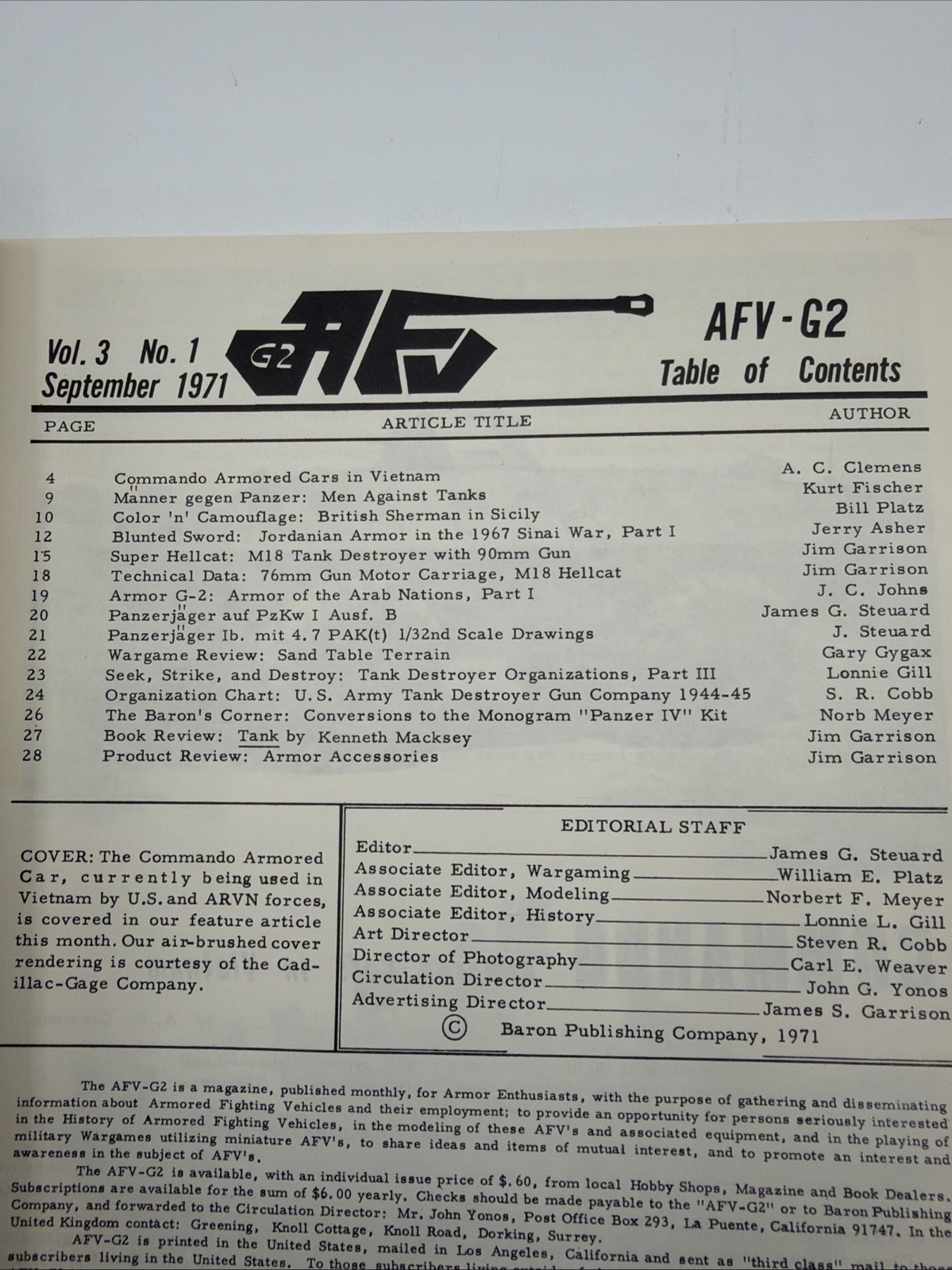 AFV G2 8 Magazine Lot A Magazine For Armor Enthusiasts 1970 United Kingdom War
