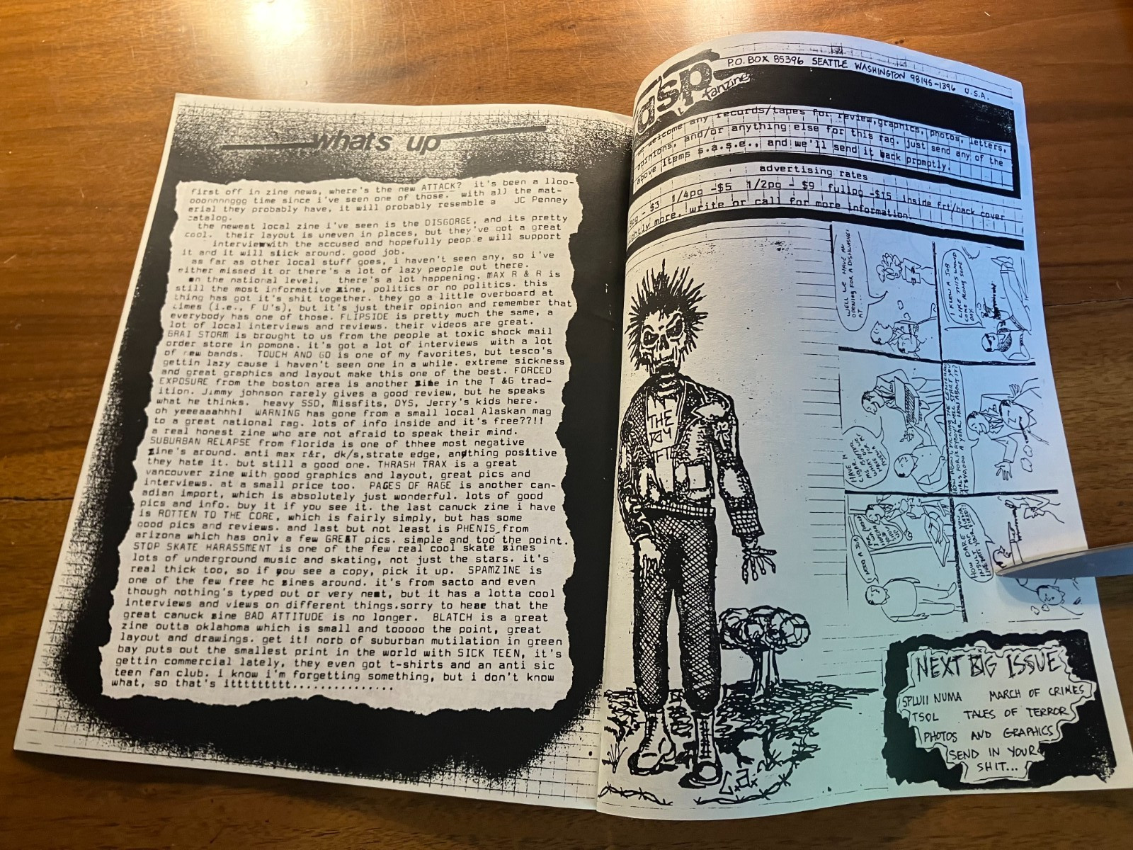 «Grasp» # 1 (?) zine Seattle punk 1983 Deranged Diction Accused Pearl Jam skate