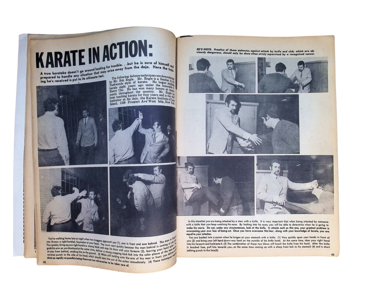 Vintage Official Karate Magazine August Mike Stone Nunchaku Self-Defense Martial