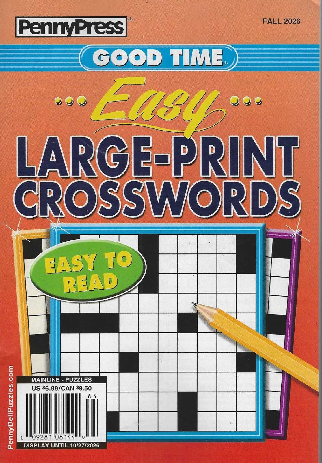 Penny Press Easy Good Time Large-Print Crosswords Digest Size Fall 2026