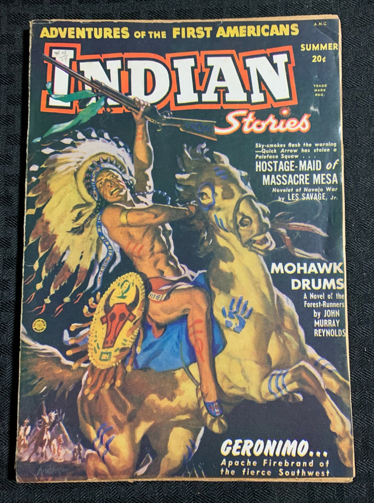 1950 Summer INDIAN STORIES Pulp Fiction Magazine v.1 #1 VG+ 4.5 Geronimo