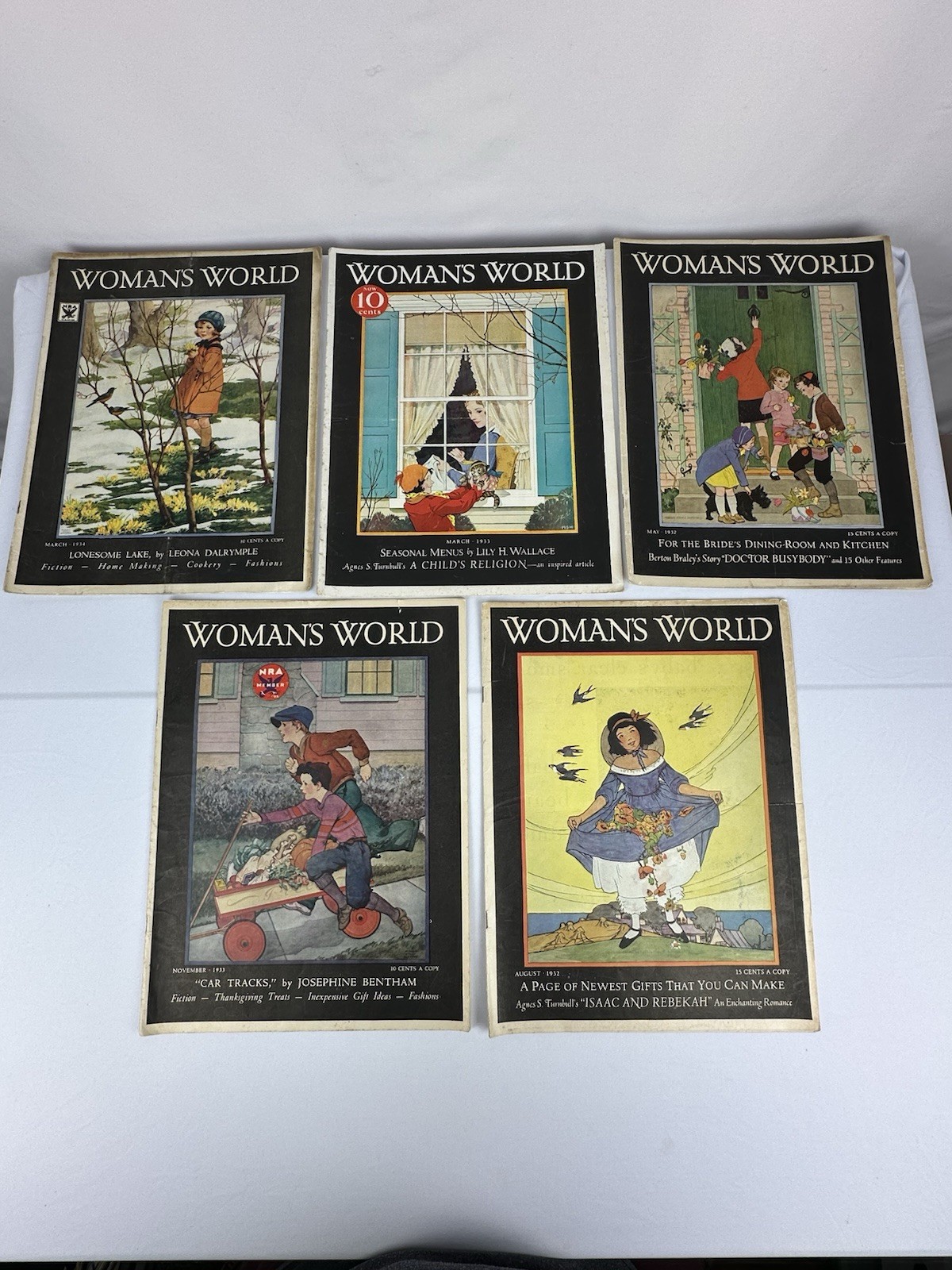 Woman’s World Magazine Lot of 5 Vintage 1930’s Illustrated Covers