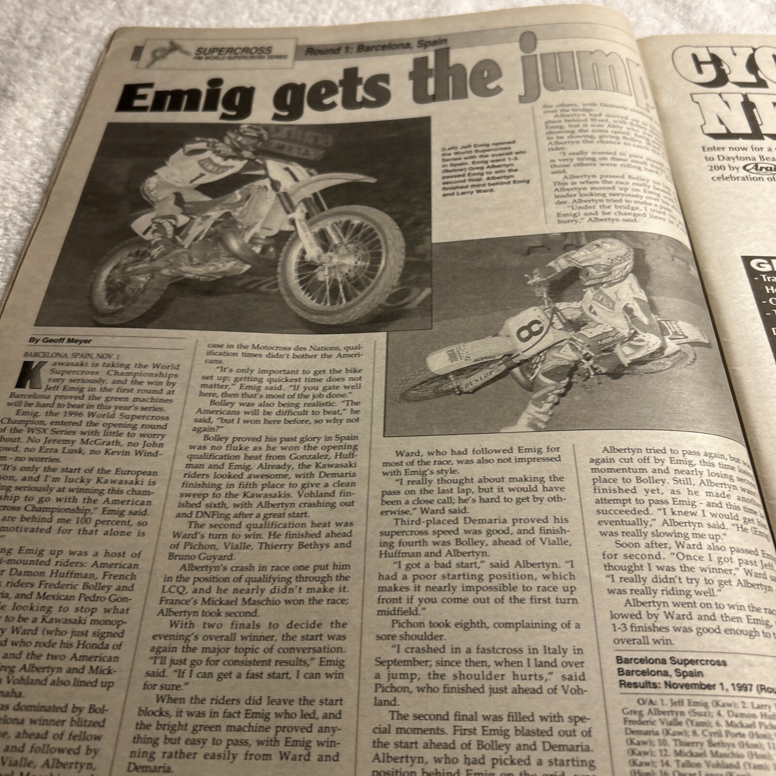 Cycle News Magazine November 19, 1997