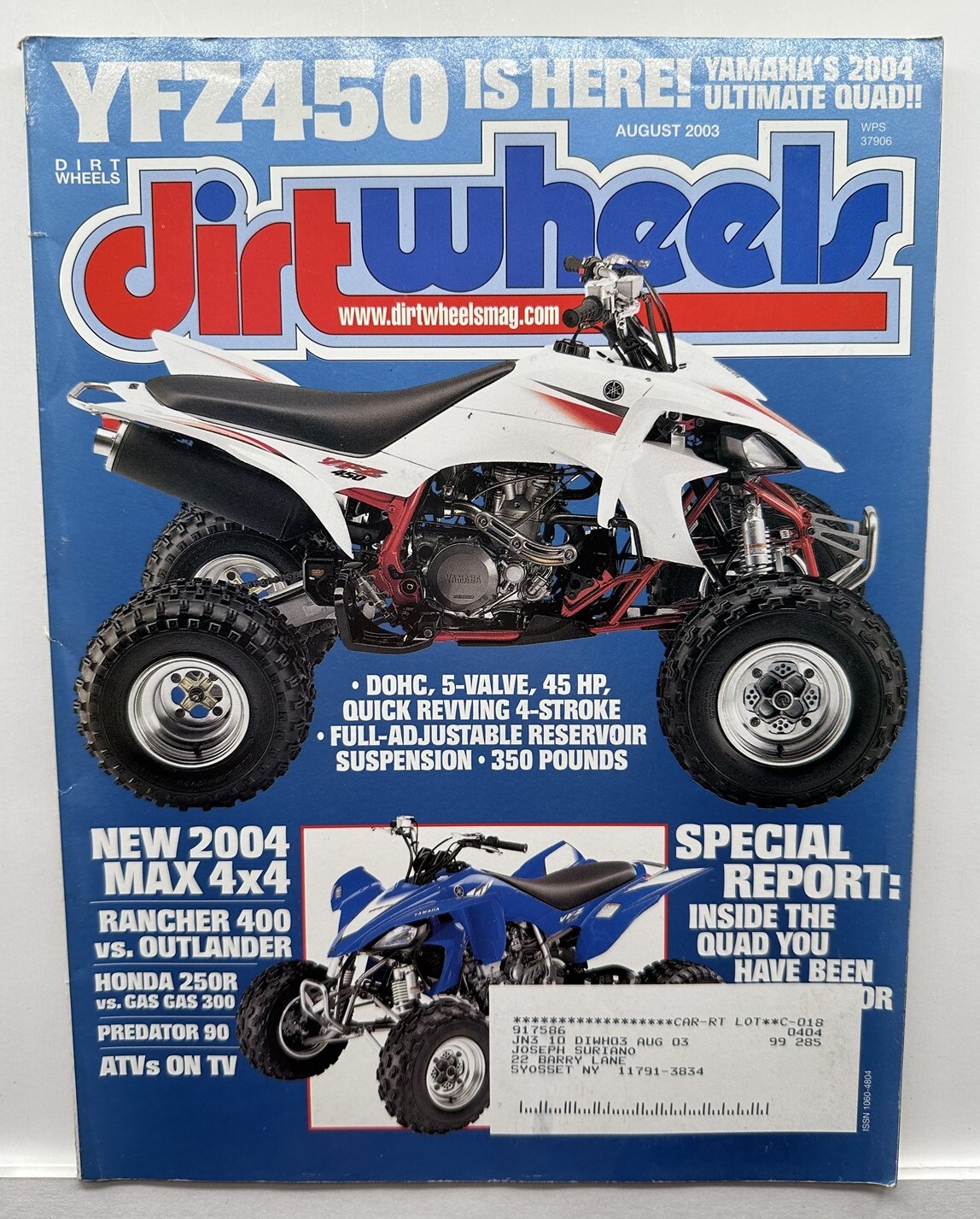 Dirt Wheels Magazine August 2003