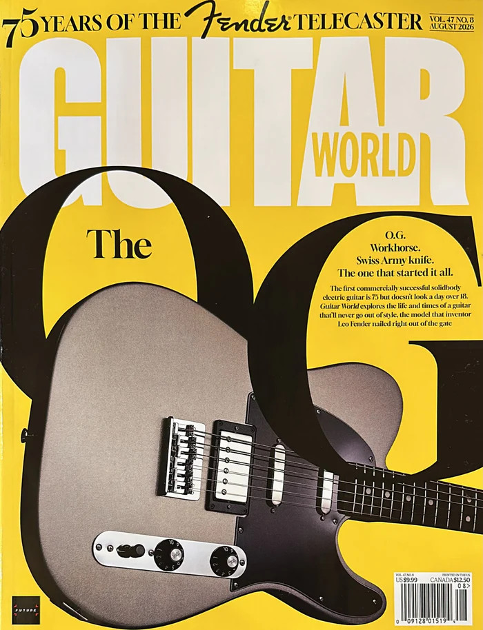 Guitar World Magazine August 2026 Fender Telecaster 75 Years O.G. Workhorse +